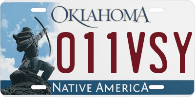 OK license plate 011VSY