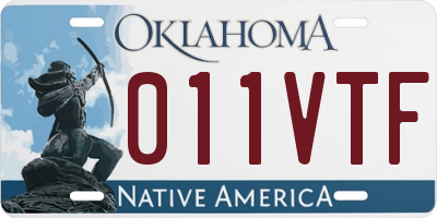OK license plate 011VTF