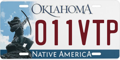 OK license plate 011VTP