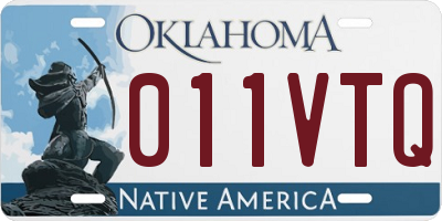 OK license plate 011VTQ