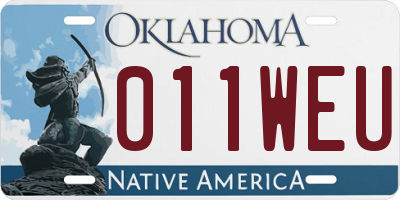 OK license plate 011WEU