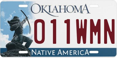 OK license plate 011WMN