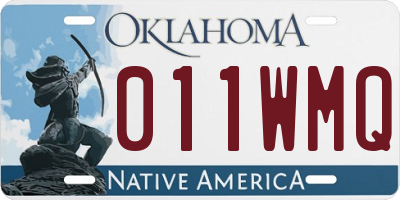 OK license plate 011WMQ