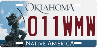 OK license plate 011WMW
