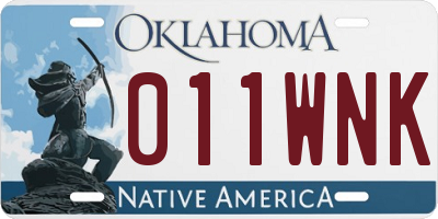 OK license plate 011WNK