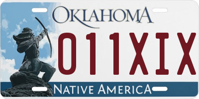 OK license plate 011XIX