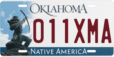 OK license plate 011XMA