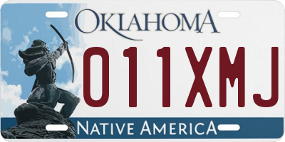 OK license plate 011XMJ