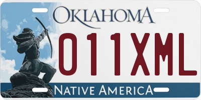 OK license plate 011XML