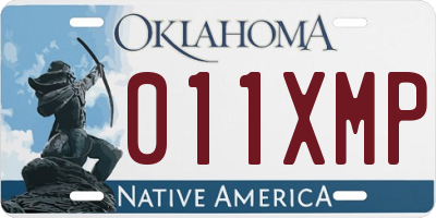 OK license plate 011XMP