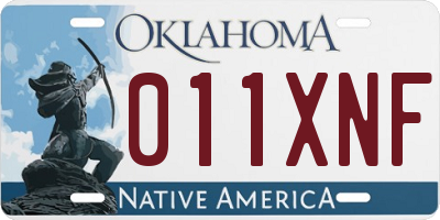OK license plate 011XNF