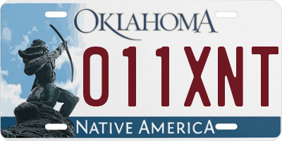 OK license plate 011XNT