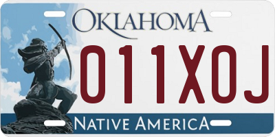 OK license plate 011XOJ