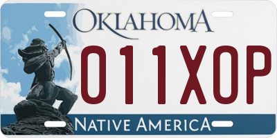 OK license plate 011XOP