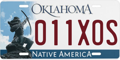 OK license plate 011XOS