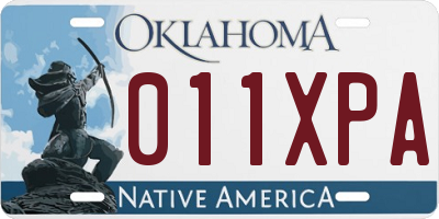 OK license plate 011XPA