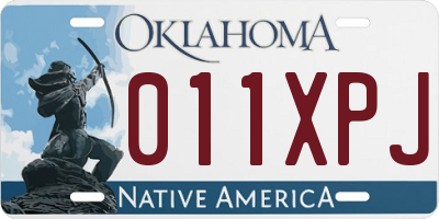 OK license plate 011XPJ