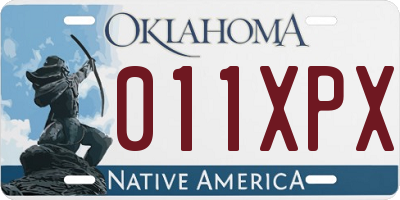 OK license plate 011XPX