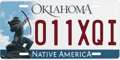 OK license plate 011XQI