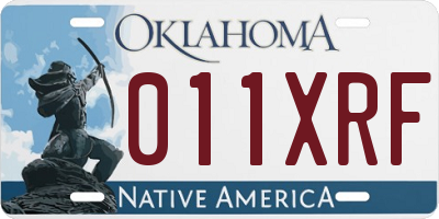 OK license plate 011XRF