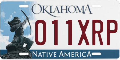 OK license plate 011XRP