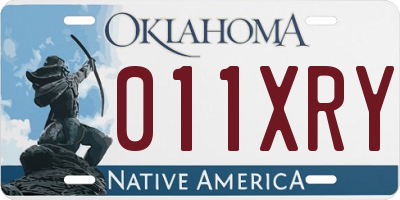 OK license plate 011XRY