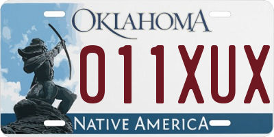 OK license plate 011XUX
