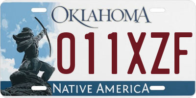 OK license plate 011XZF