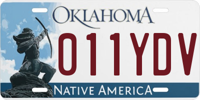 OK license plate 011YDV
