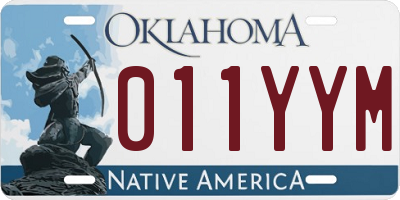 OK license plate 011YYM