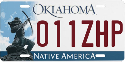 OK license plate 011ZHP