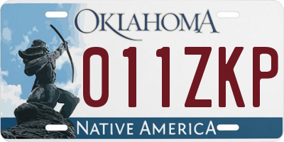 OK license plate 011ZKP