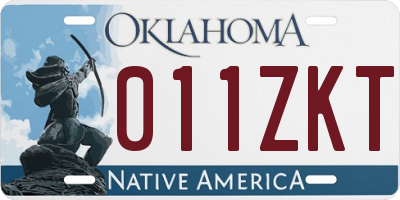 OK license plate 011ZKT