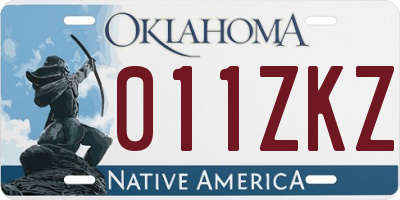 OK license plate 011ZKZ