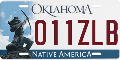 OK license plate 011ZLB