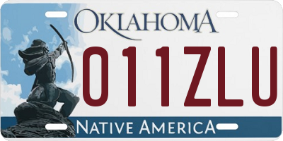 OK license plate 011ZLU