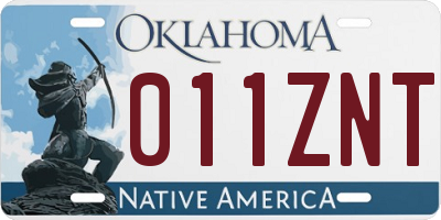 OK license plate 011ZNT