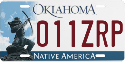 OK license plate 011ZRP