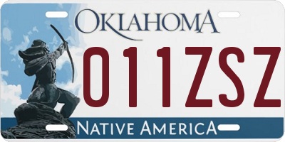 OK license plate 011ZSZ