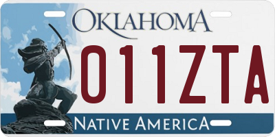OK license plate 011ZTA