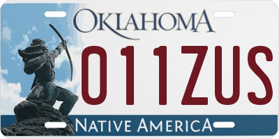 OK license plate 011ZUS