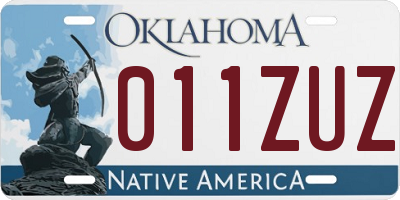 OK license plate 011ZUZ