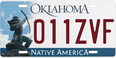 OK license plate 011ZVF