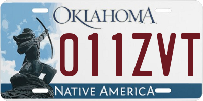 OK license plate 011ZVT