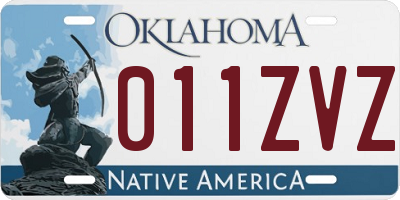OK license plate 011ZVZ