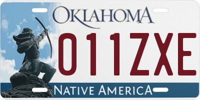 OK license plate 011ZXE