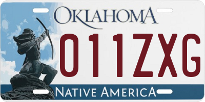 OK license plate 011ZXG