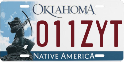 OK license plate 011ZYT