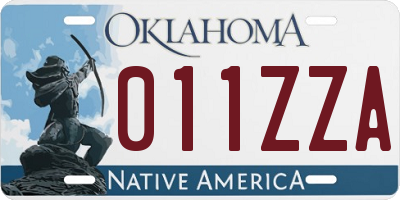 OK license plate 011ZZA