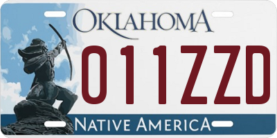 OK license plate 011ZZD